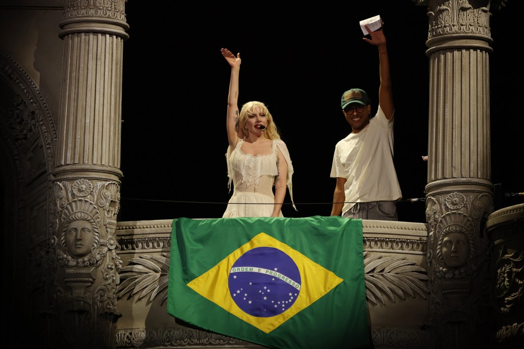 Lady Gaga performs at Copacabana Beach on May 3, 2025 in Rio de Janeiro, Brazil. 