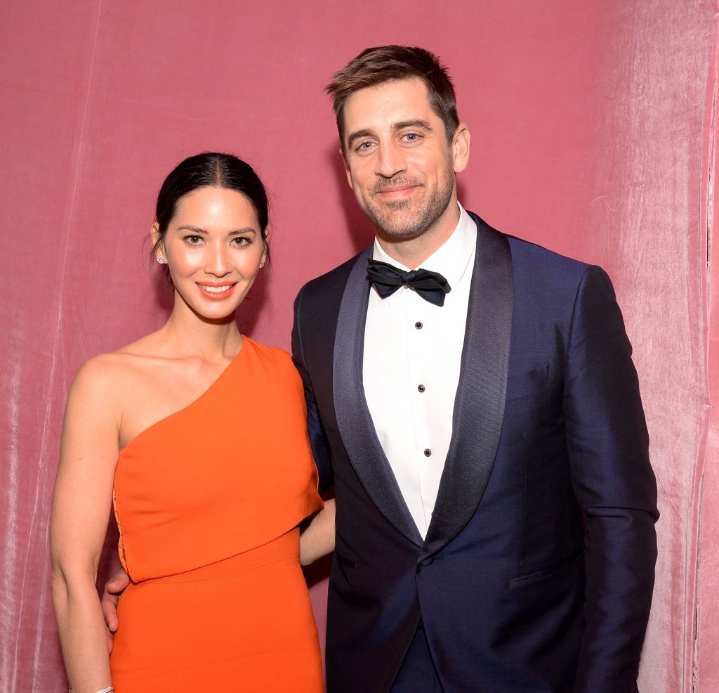 Olivia Munn and Aaron Rodgers attend the 88th Annual Academy Awards Governors Ball at The Hollywood & Highland Center in Hollywood, Califo