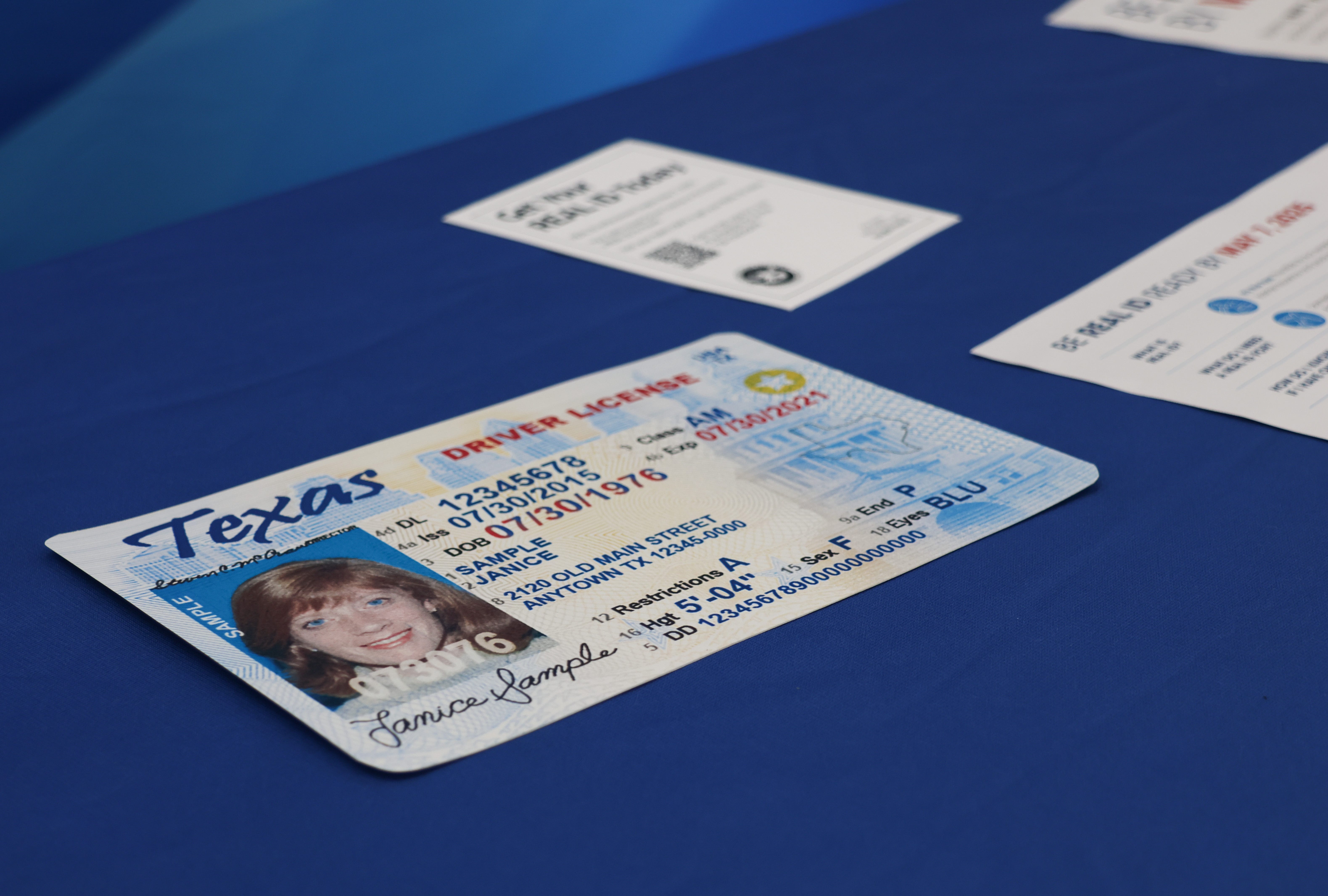 An example of ab Texas REAL ID.