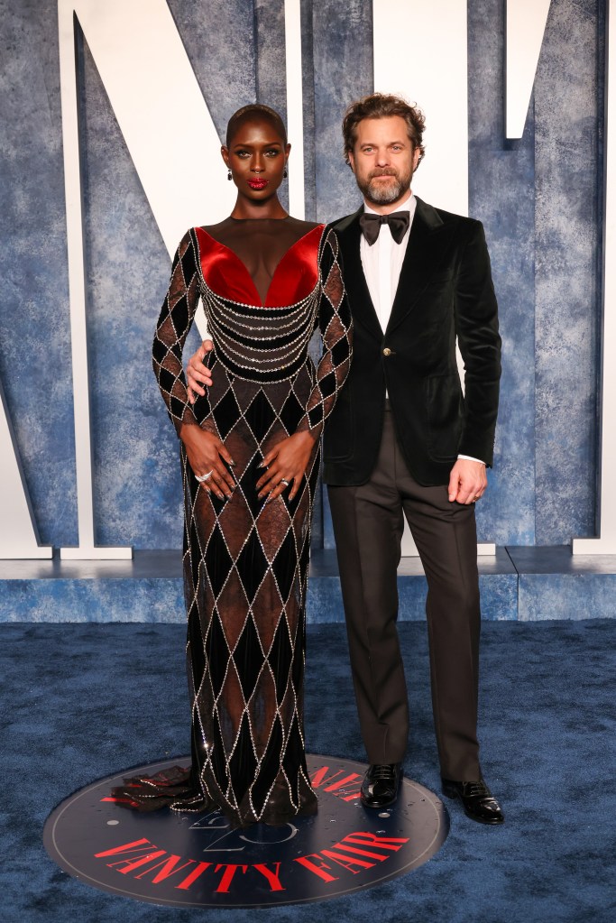 Jodie Turner-Smith and Joshua Jackson attend the 2023 Vanity Fair Oscar Party Hosted By Radhika Jones at Wallis Annenberg Center for the Performing Arts on March 12, 2023 in Beverly Hills, Calif.
