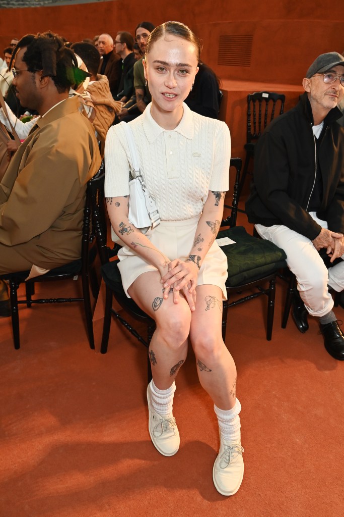 Ella Emhoff attends the Lacoste AW25 Show during Paris Fashion Week Womenswear Fall/Winter 2025-2026 at Roland-Garros on March 9, 2025 in Paris, France.
