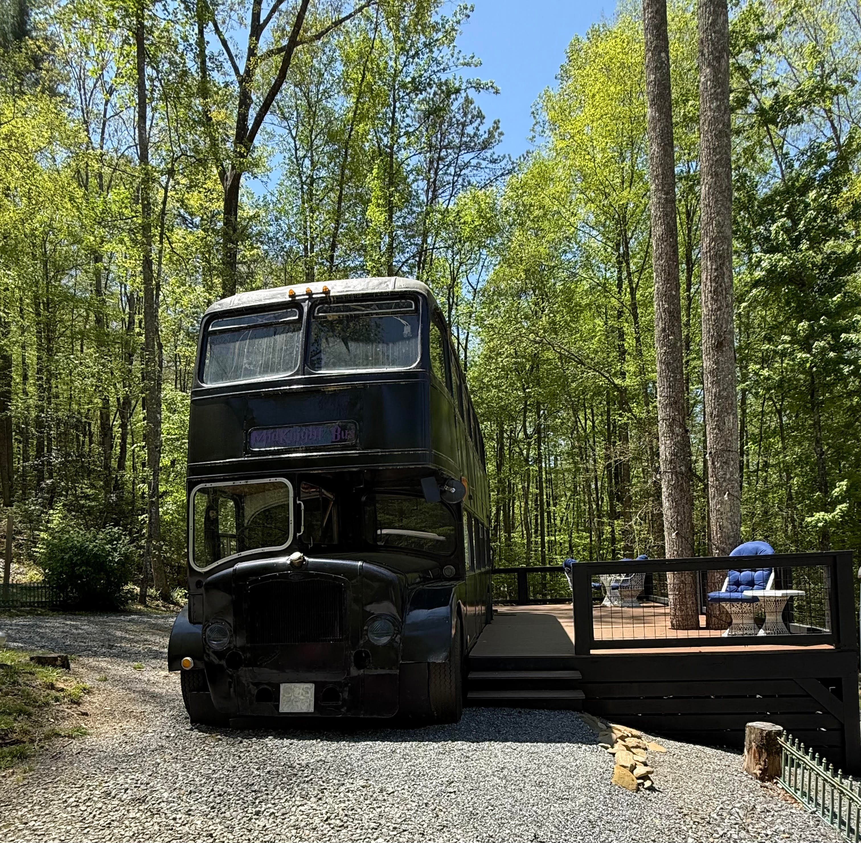 The Midnight Bus, which resembles the Knight Bus from Harry Potter.