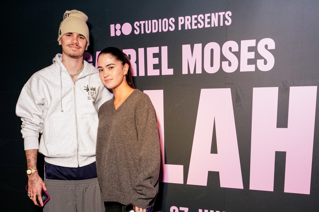 Romeo Beckham and Kim Turnbull in March 2025