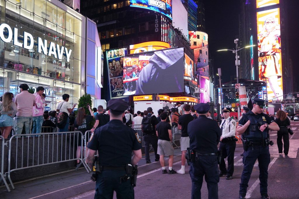Ryan Garcia and Rolly Romero boxing at the Fatal Fury Times Square match in New York, NY on May 2, 2025.