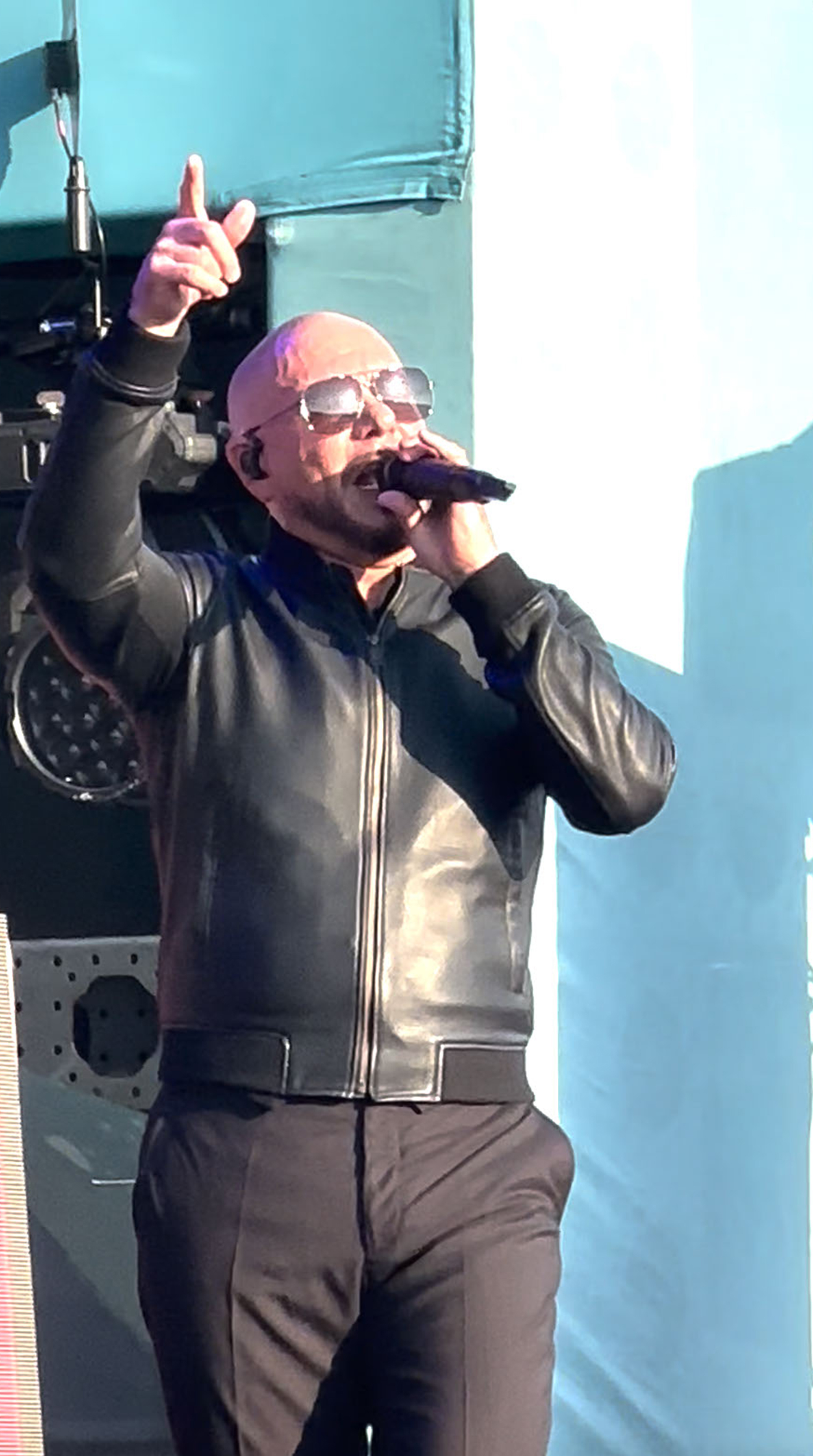 Pitbull performing.