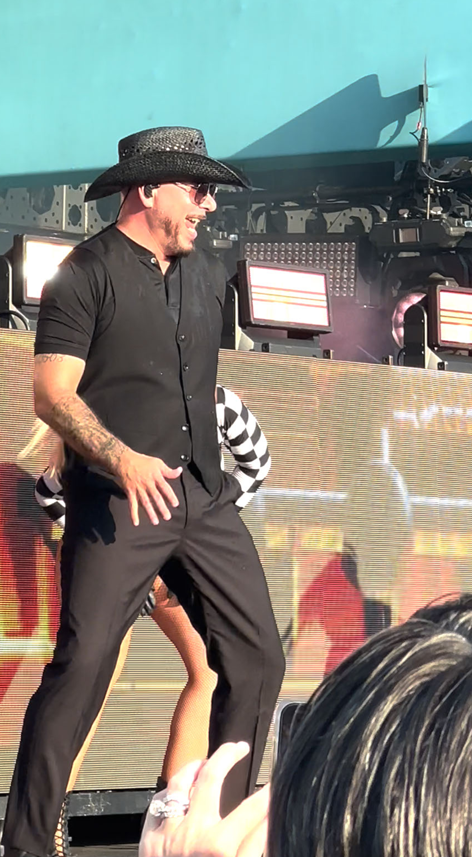 Pitbull performing.