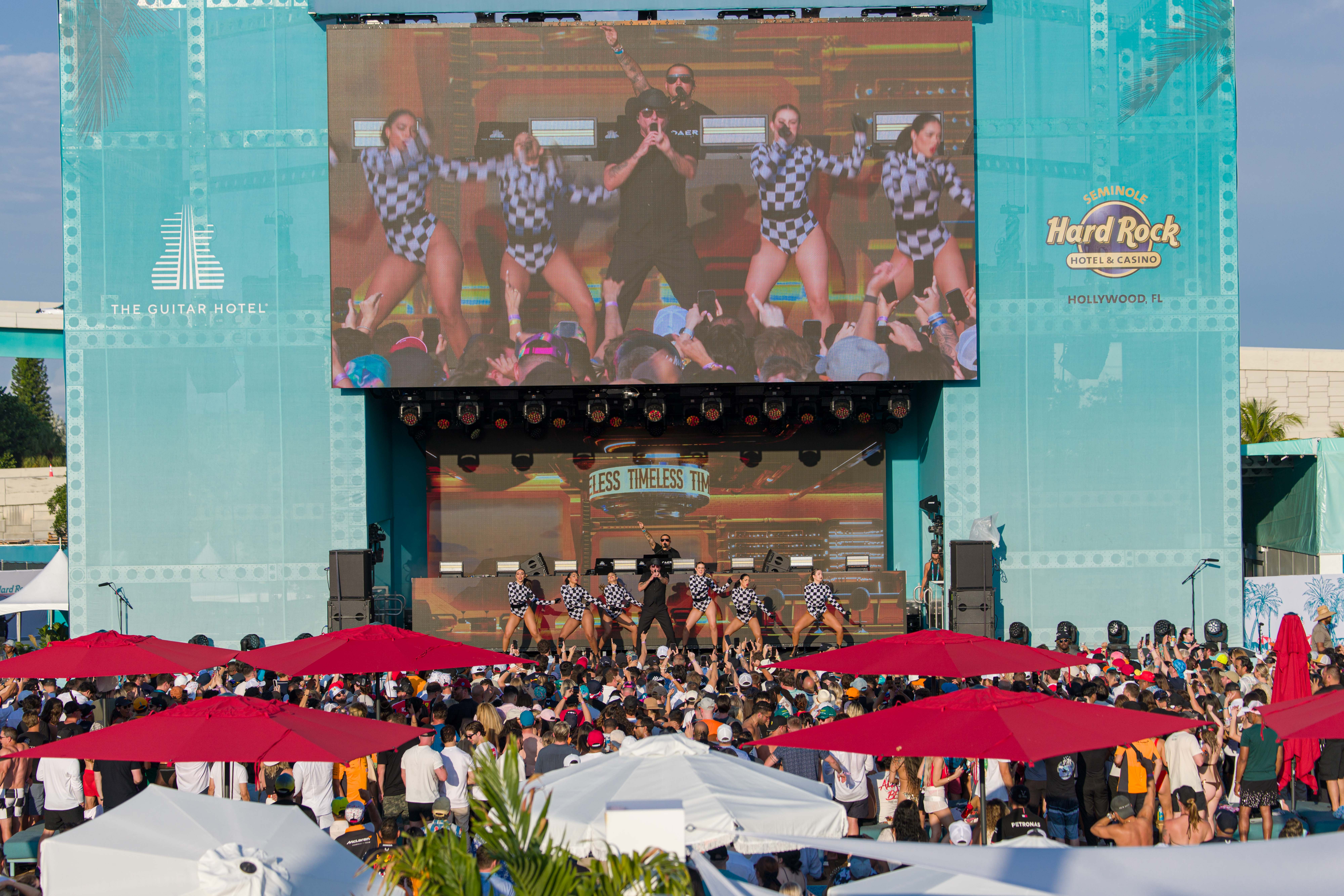 Pitbull at the Hard Rock Beach Club.