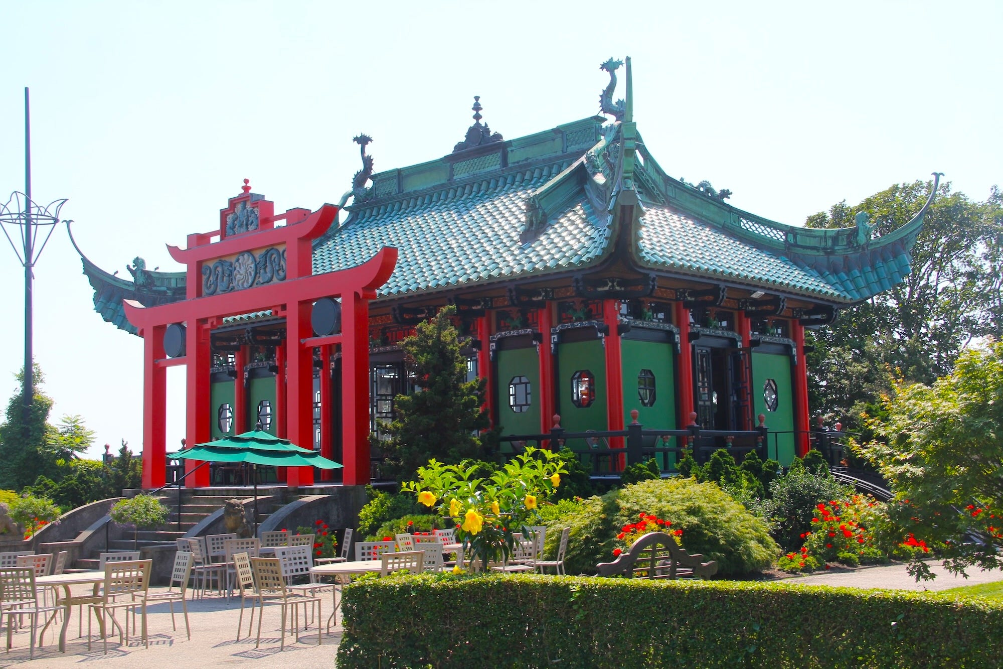 The Chinese Tea House on the grounds of Marble House.