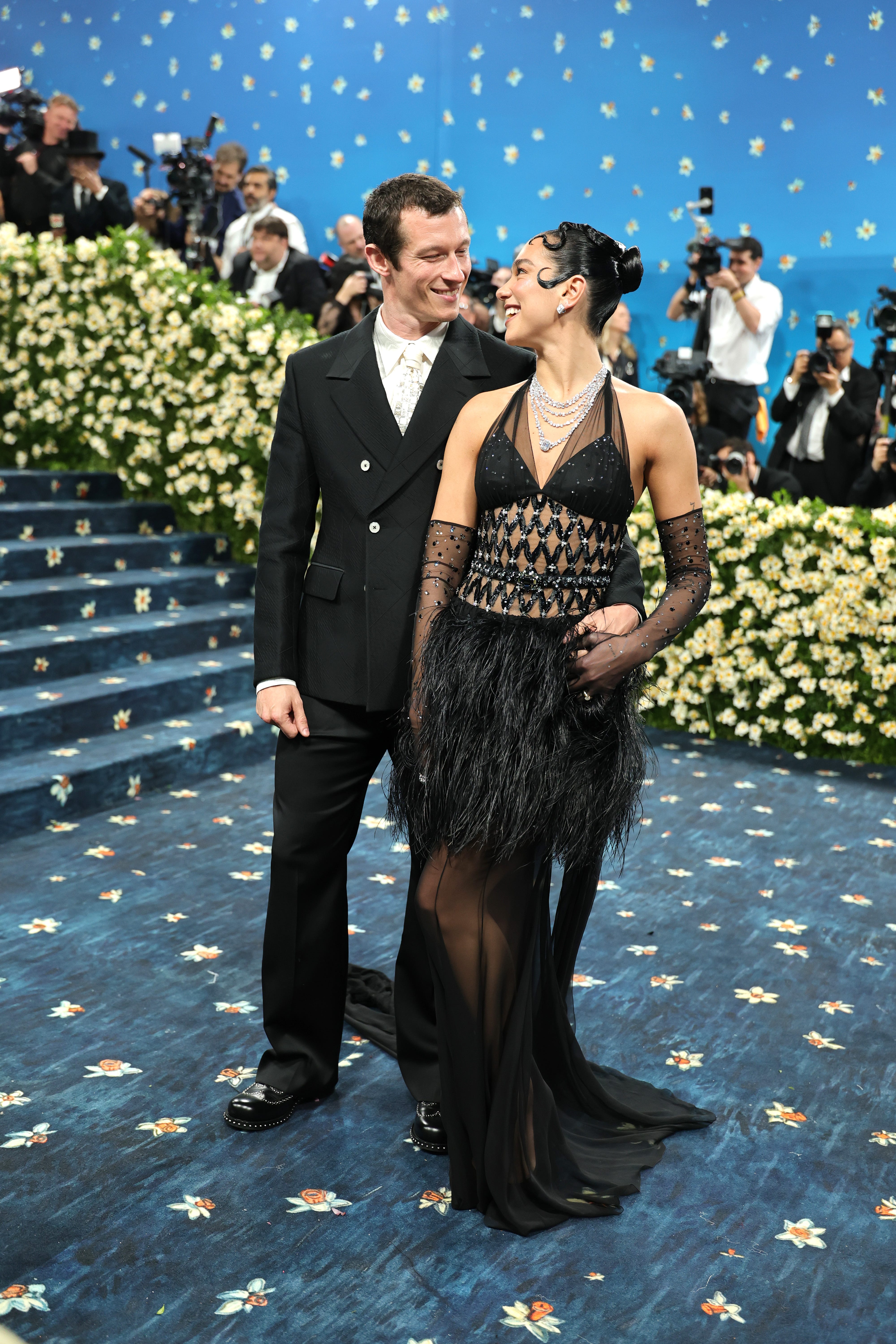 Callum Turner and Dua Lipa at the 2025 Met Gala.