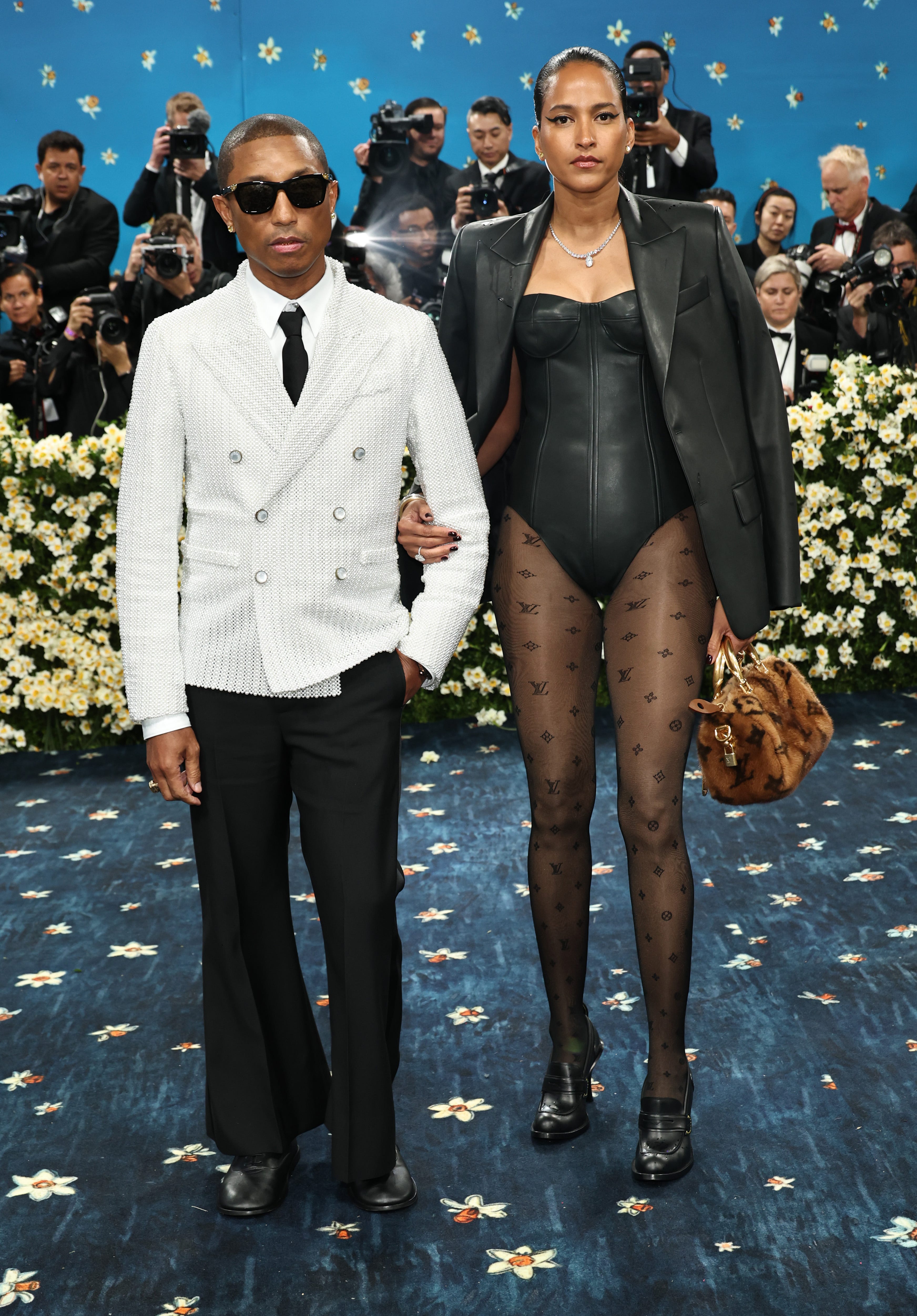 Pharrell Williams and Helen Lasichanh at the 2025 Met Gala.