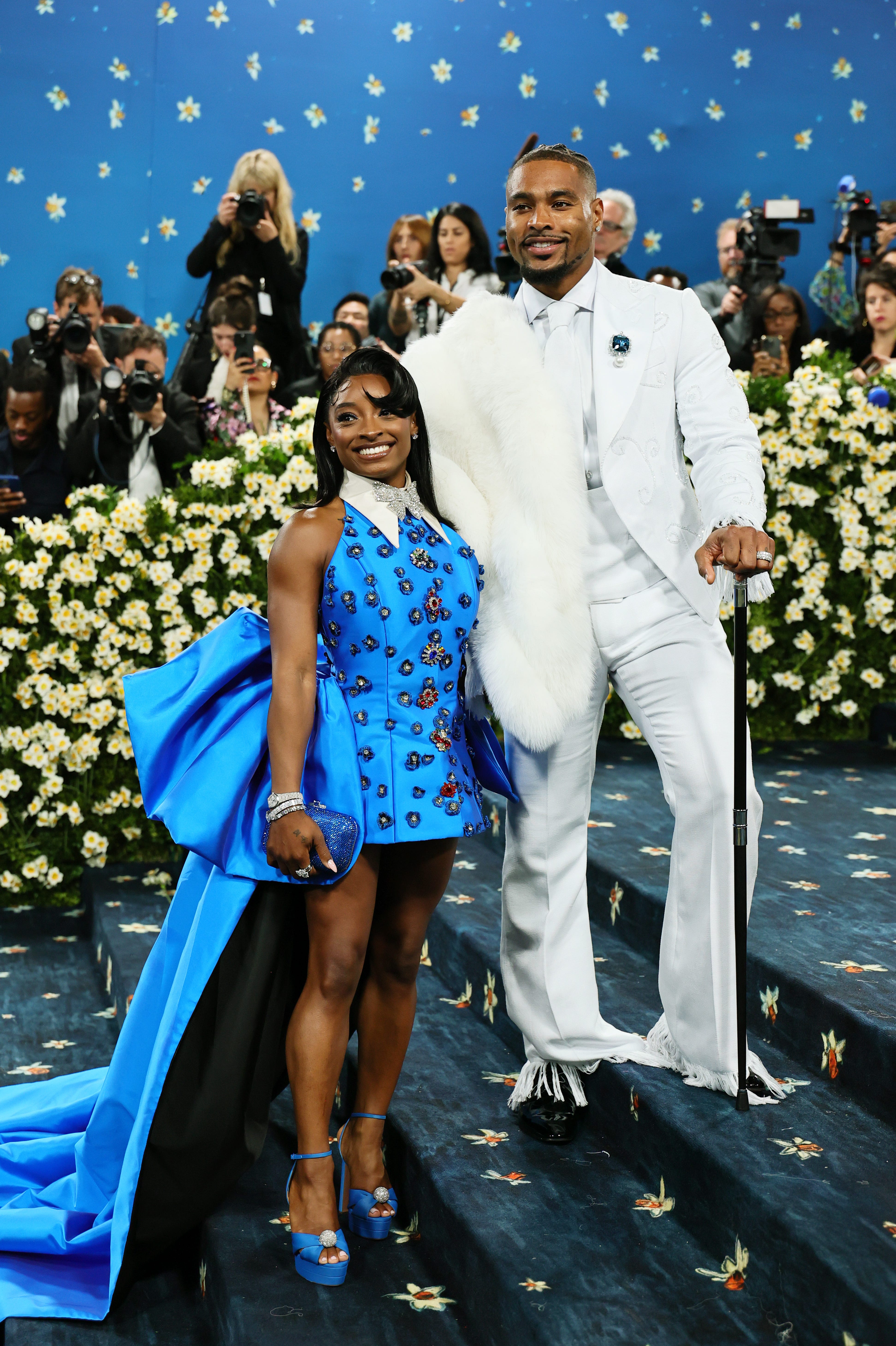 Simone Biles and Jonathan Owens attend the 2025 Met Gala