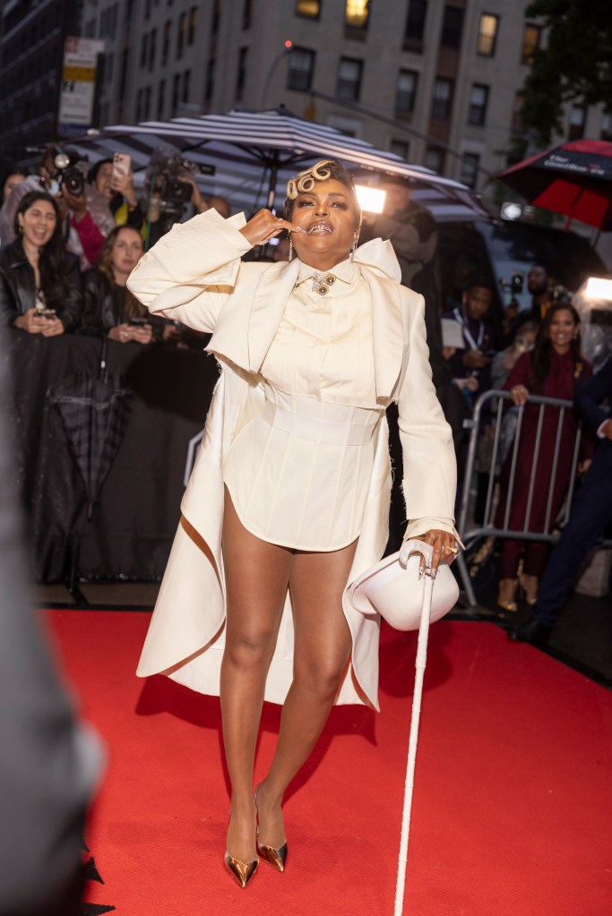 Taraji P. Henson leaves the mark hotel for the Met Gala on Monday evening. 