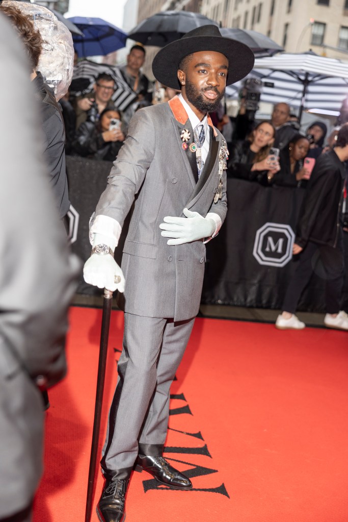 Caleb McLaughlin leaves the mark hotel for the Met Gala on Monday evening.