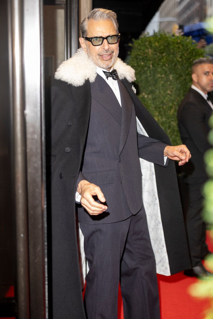 Jeff Goldblum leaves the mark hotel for the Met Gala on Monday evening. 