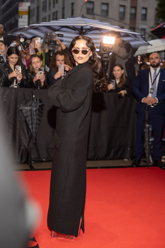 Jenna Ortega leaves the mark hotel for the Met Gala on Monday evening. 