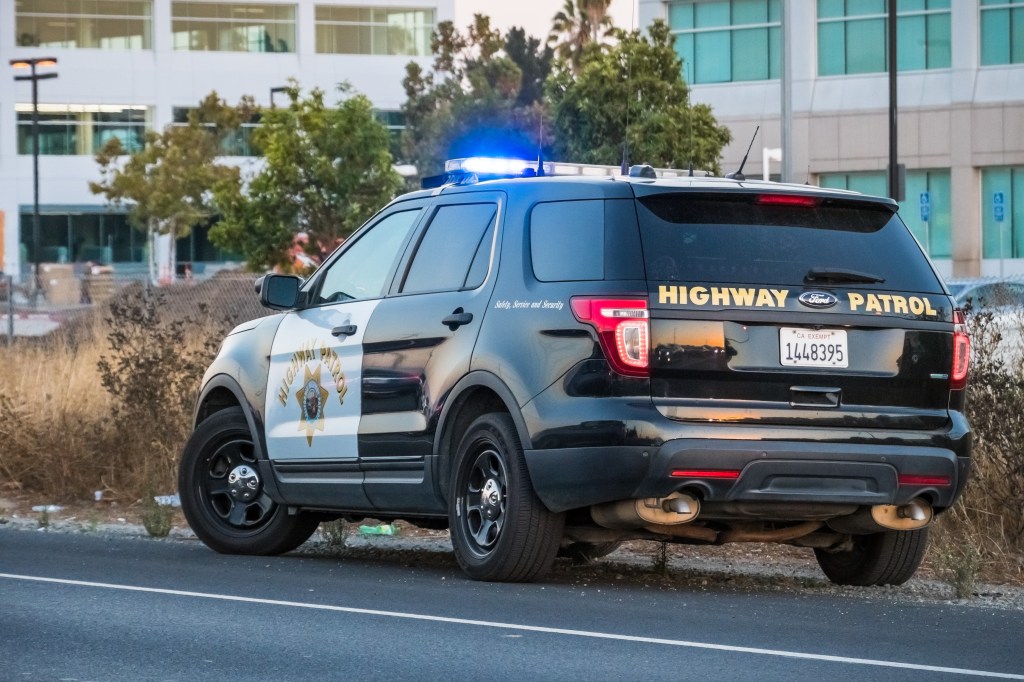 California Highway Patrol officers narrowly avoided catastrophe when a suspect hurled a grenade at them during a chase Friday. 