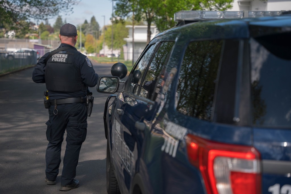 Cops initially received calls that the 47-year-old suspect, Jacob John Daniels, was stalking the parking lot of an Albertson’s and a Bimart Membership Discount Stores at 12:21 p.m.
