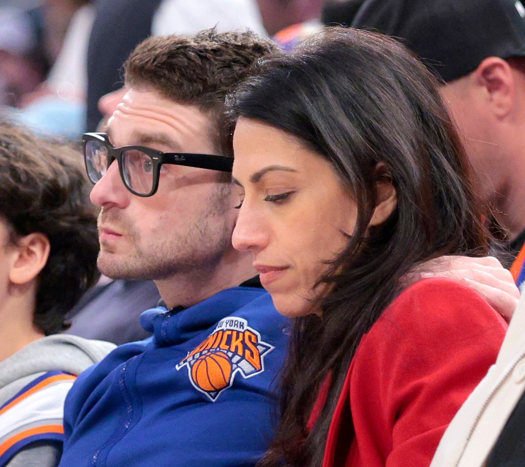 Soros and girlfriend Huma Abedin sit court-side during the Indiana Pacers vs. New York Knicks Playoff game on May 8, 2024.