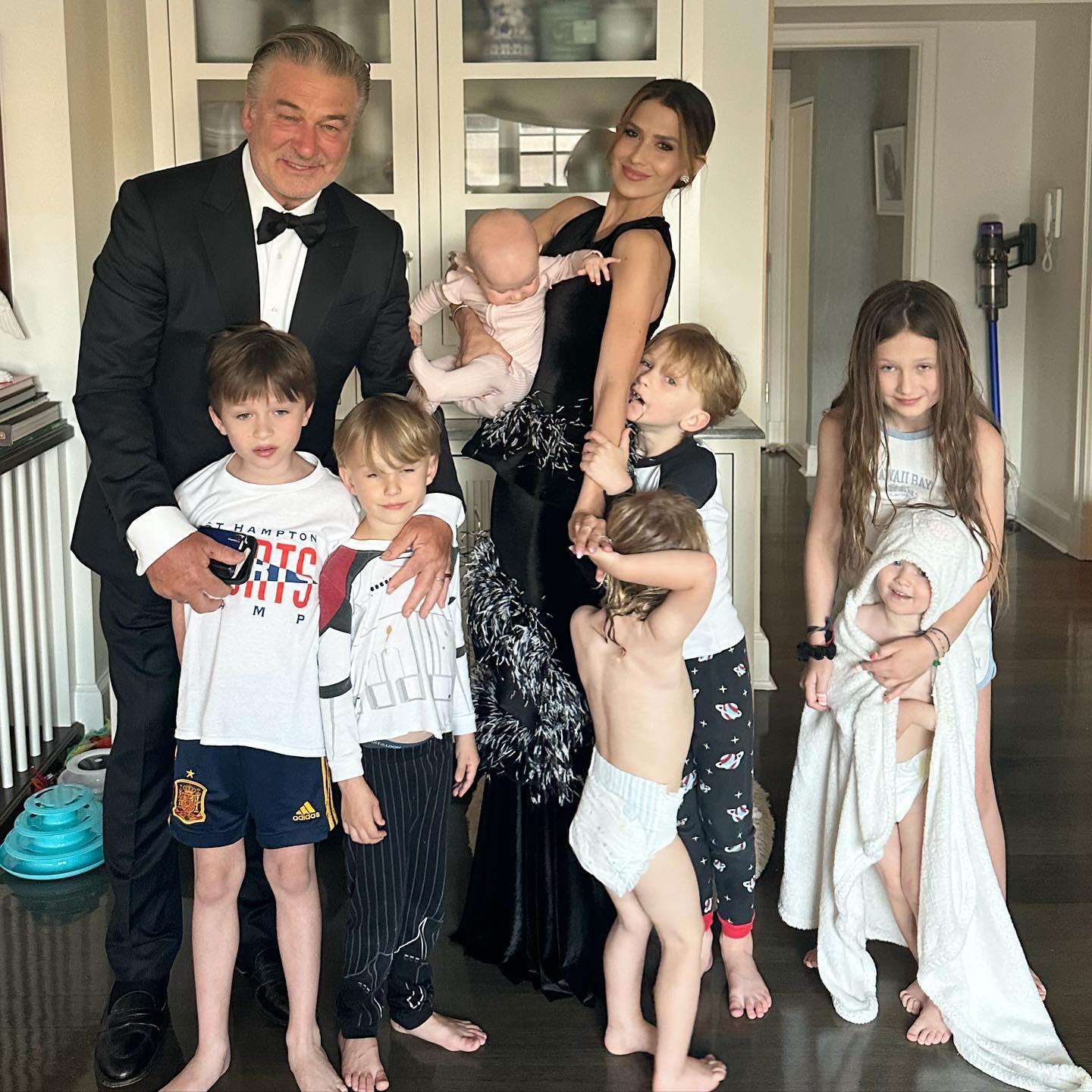 Hilaria and Alec Baldwin and their kids.