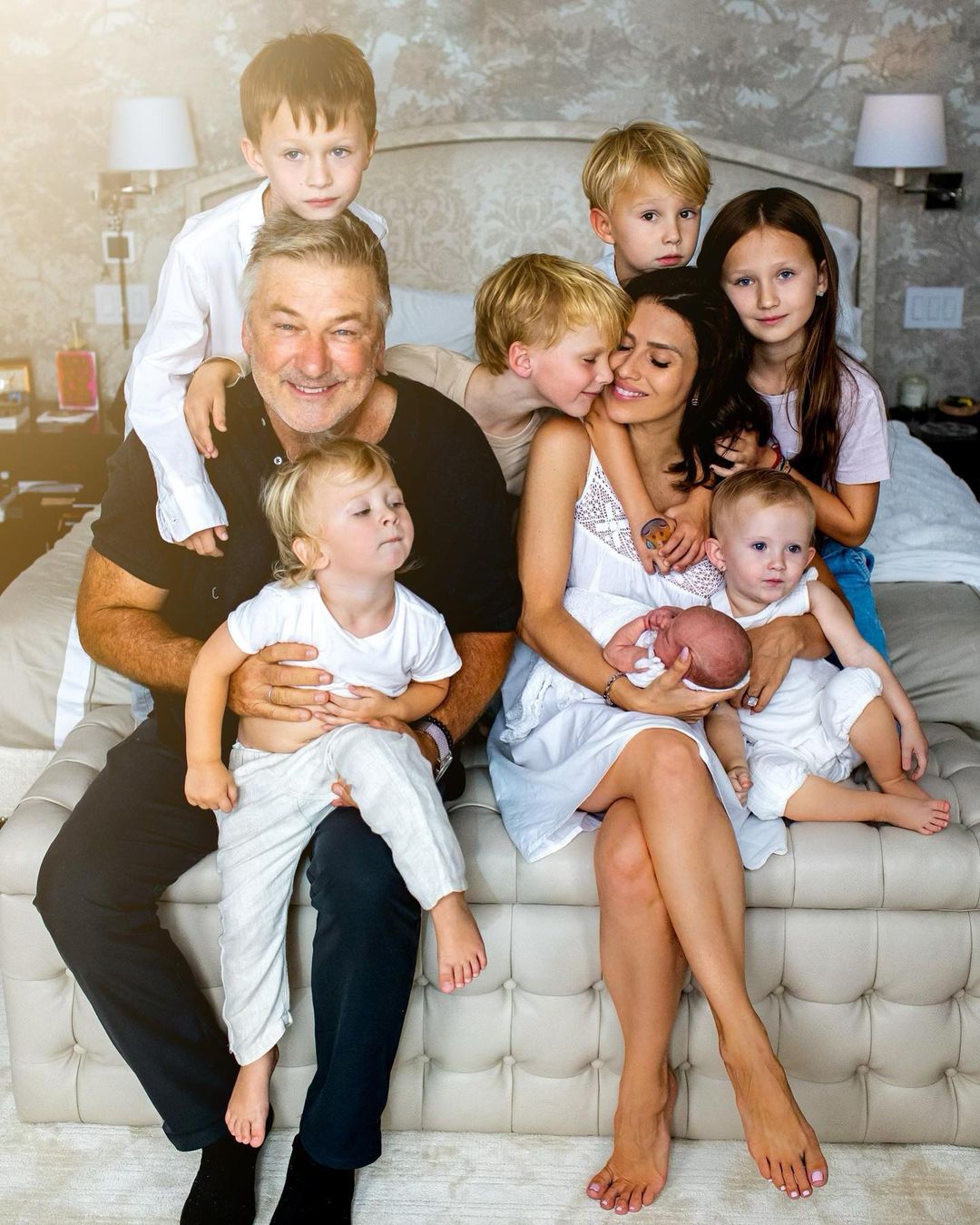 Hilaria and Alec Baldwin and their kids.