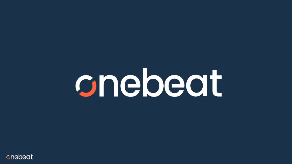 Pitch deck shows Onebeat company logo