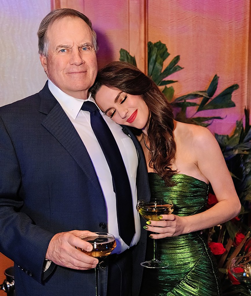 Bill Belichick and Jordon Hudson in April. 