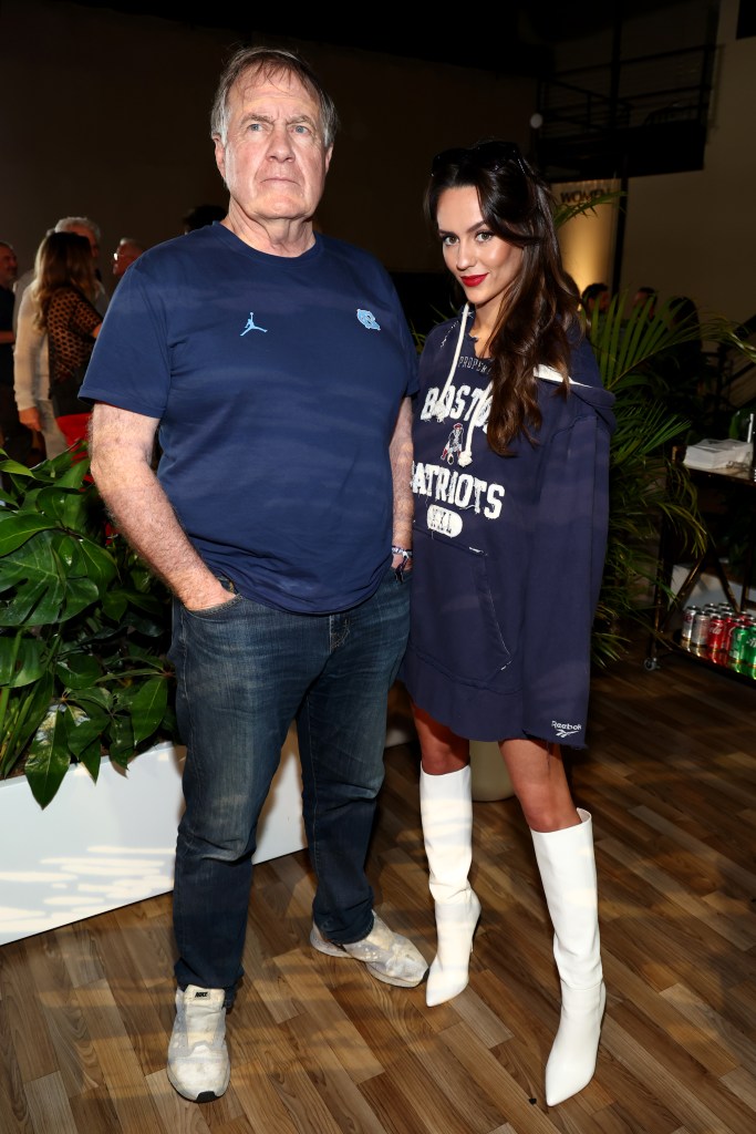 Bill Belichick and Jordon Hudson in February. 