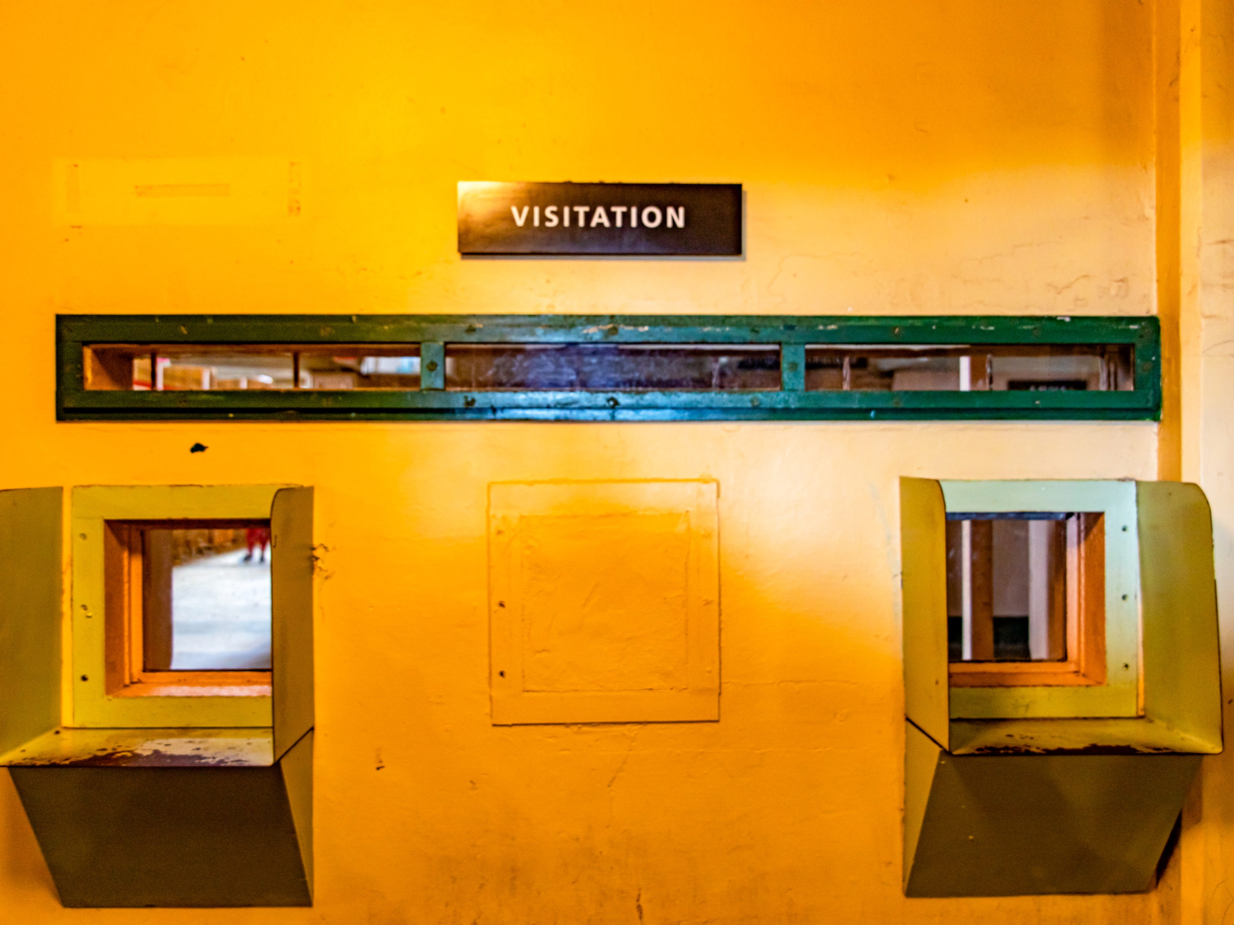 Visitor's cabins of the American federal prison of maximum security of the Alcatraz Island.