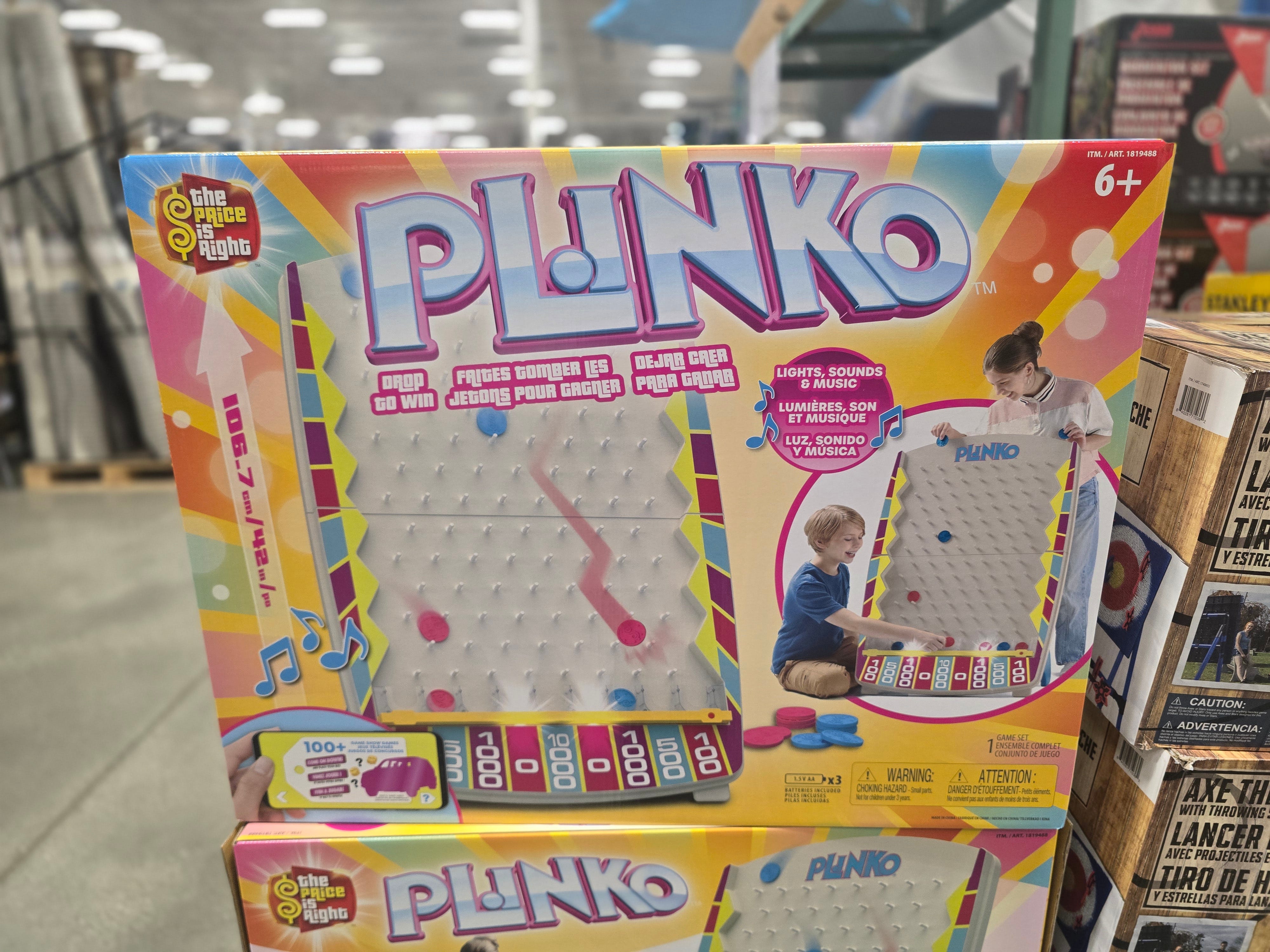 The box for a children's game called Plinko.