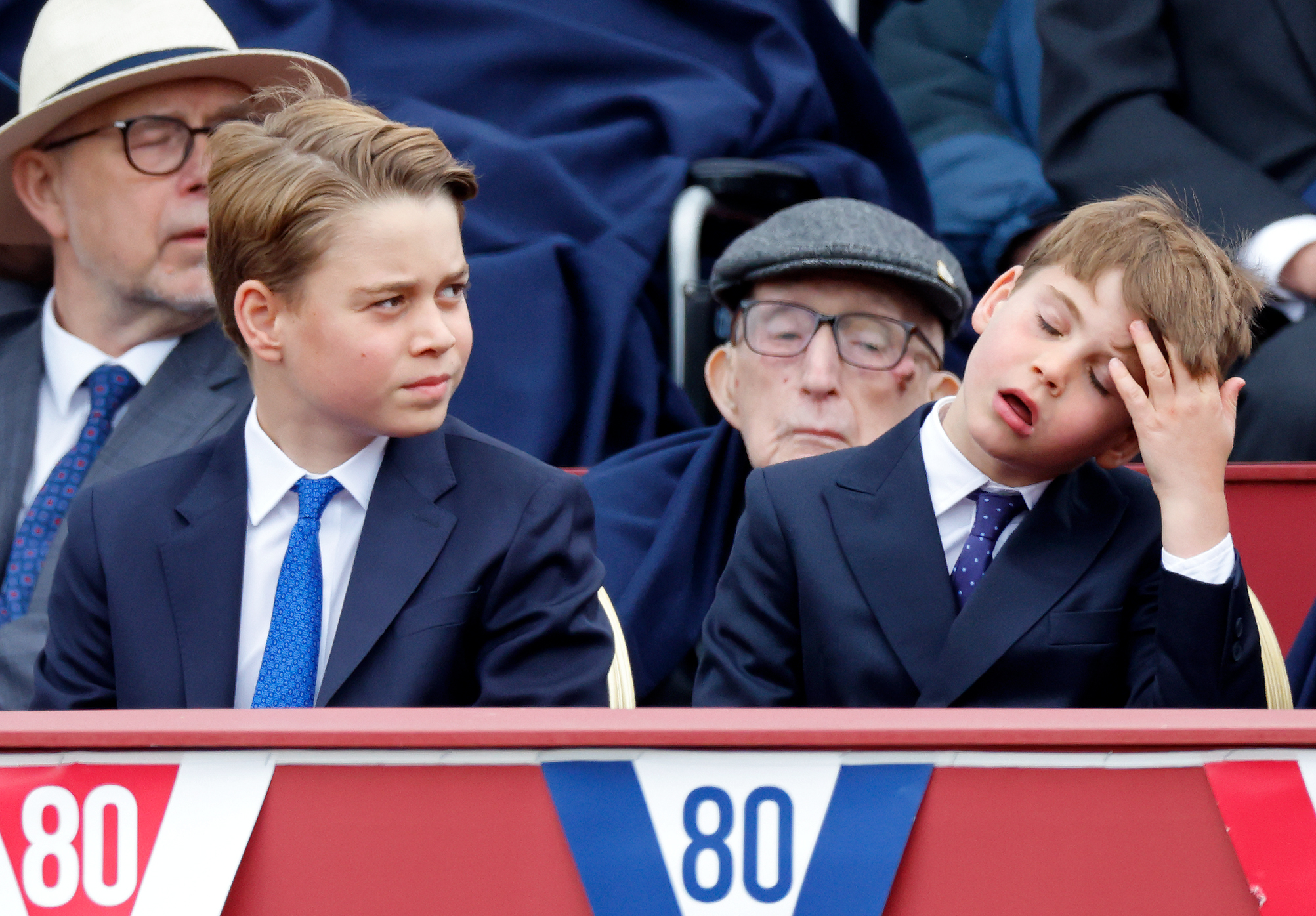 Prince George and Prince Louis at the VE Day parade.