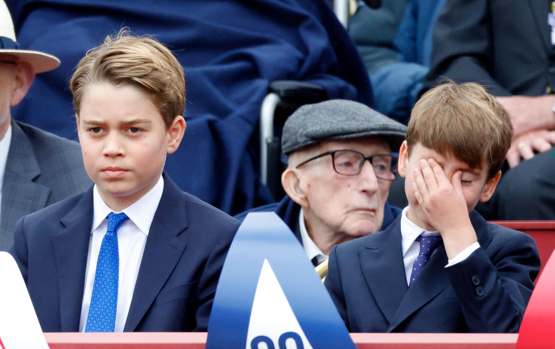 Prince George and Prince Louis at the VE Day parade.