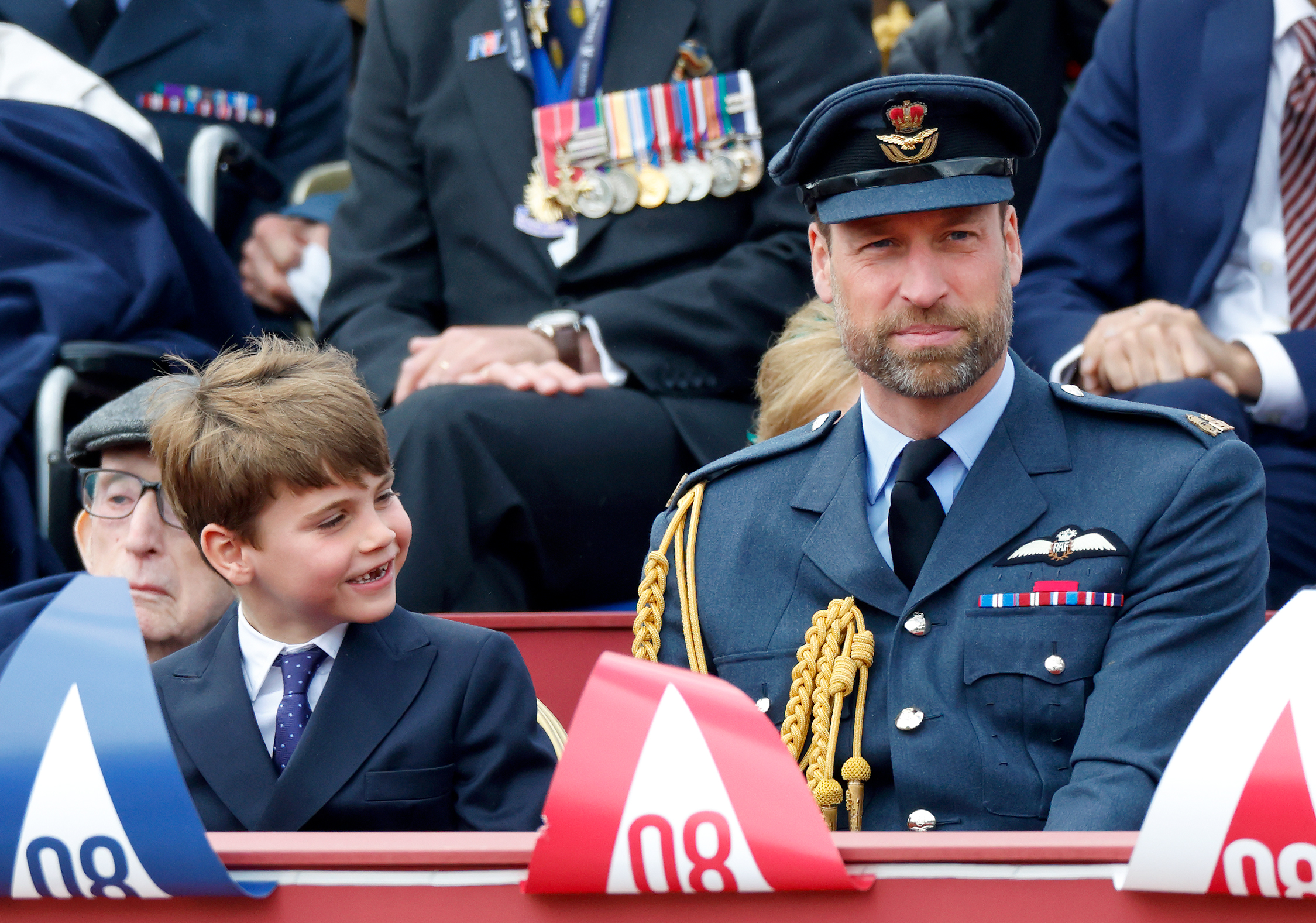 Prince William and Prince Louis at the VE Day parade.