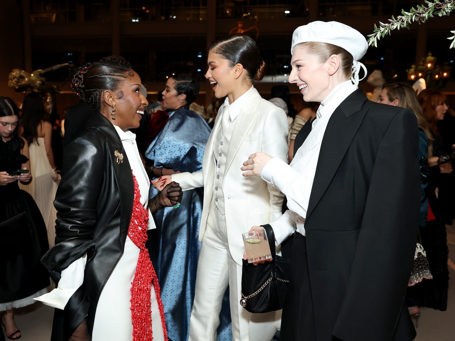 Ayo Edebiri, Zendaya, and Hunter Schafer at the 2025 Met Gala.