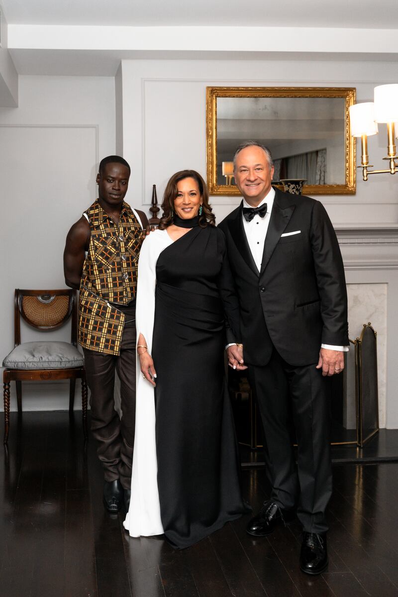 Ibrahim Kamara, Kamala Harris and Doug Emhoff
