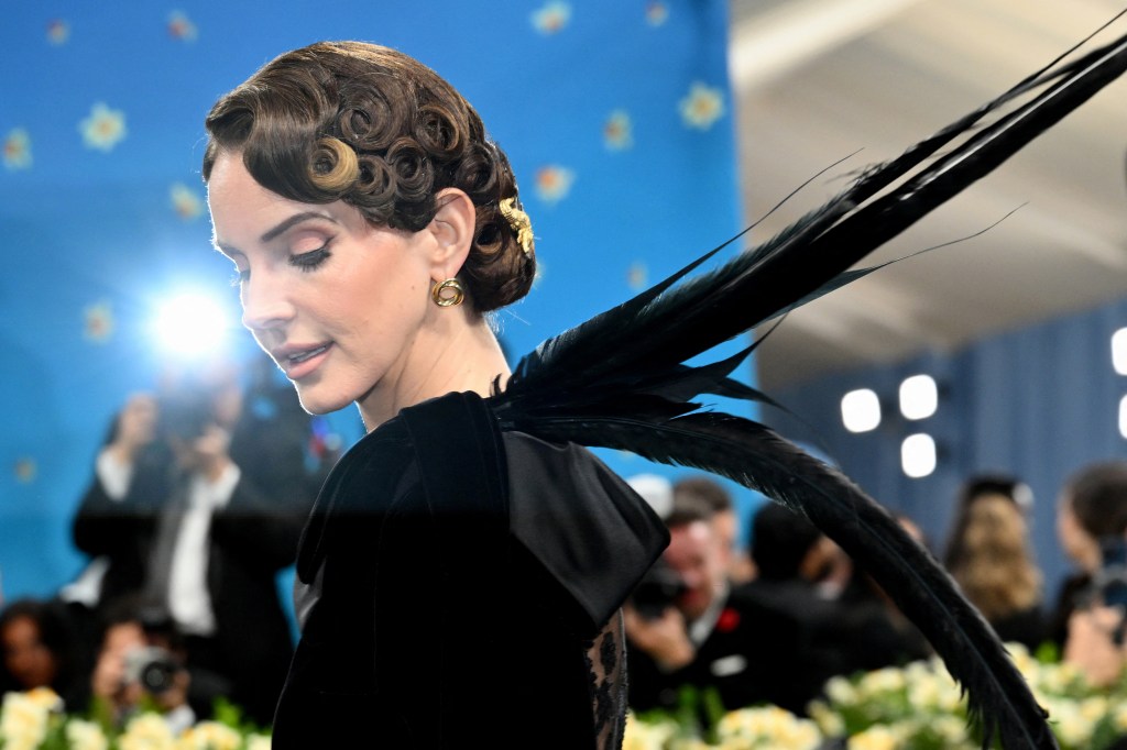 Lana Del Rey posing on the Met Gala 2025 red carpet