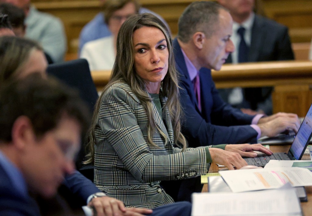 Karen Read looks on during her trial at Norfolk Superior Court, Tuesday, May 6, 2025, in Dedham, Mass.