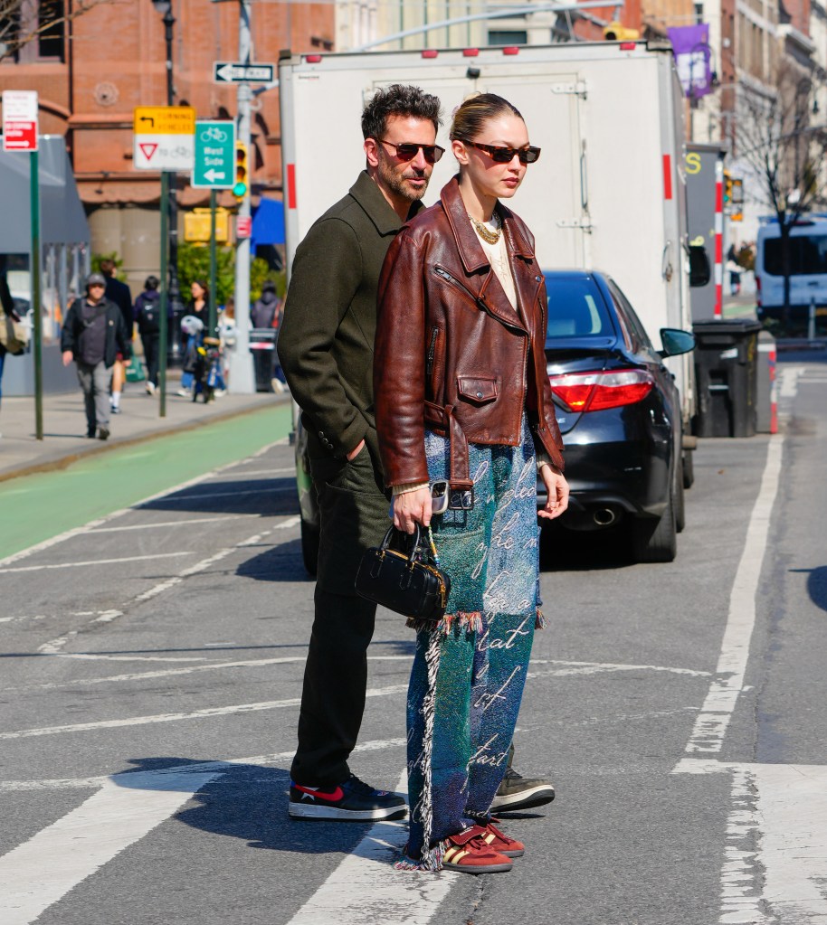 Gigi Hadid and Bradley Cooper are seen on February 27, 2024 in New York City. 