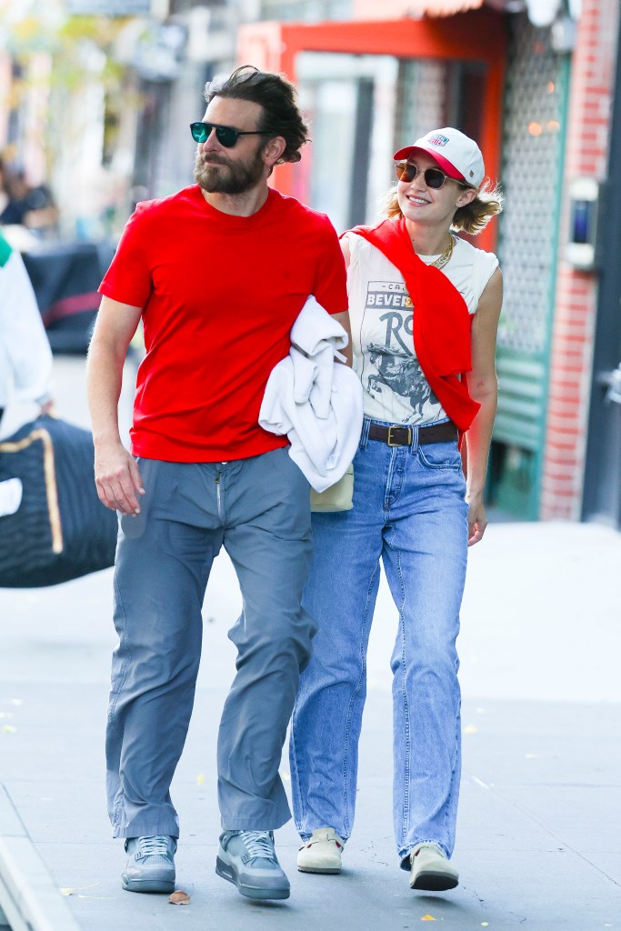 Bradley Cooper and Gigi Hadid are seen in NoHo on November 11, 2024 in New York City. 