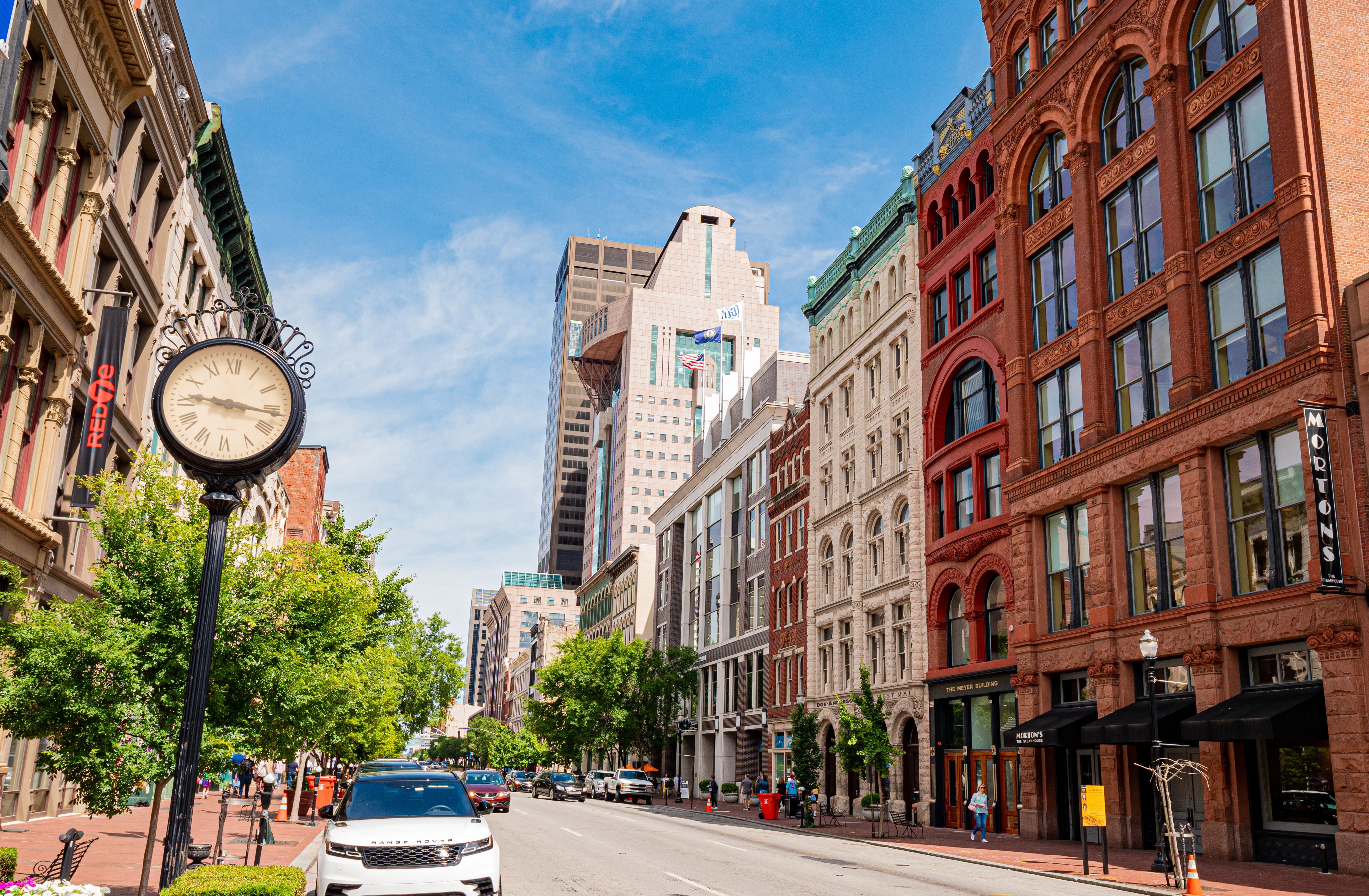 A street in downtown Louisville, Kentucky.