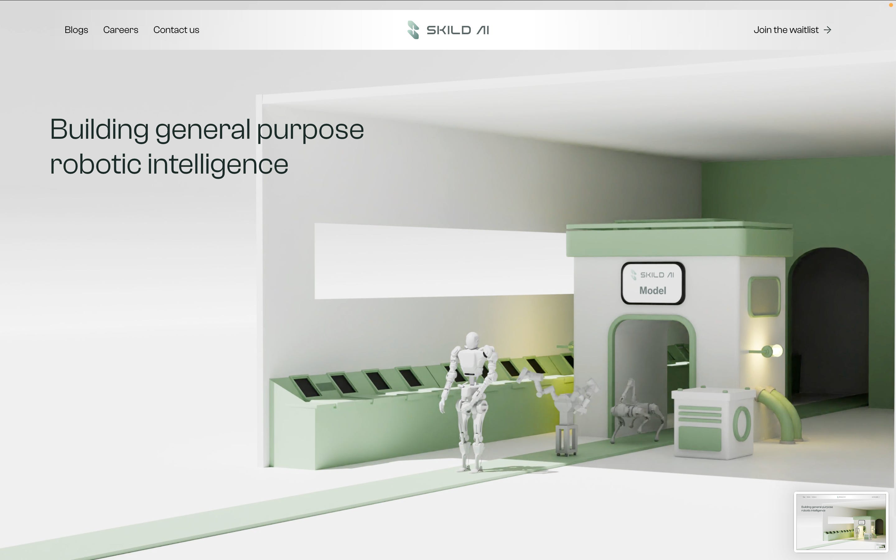 Skild AI's website homepage.