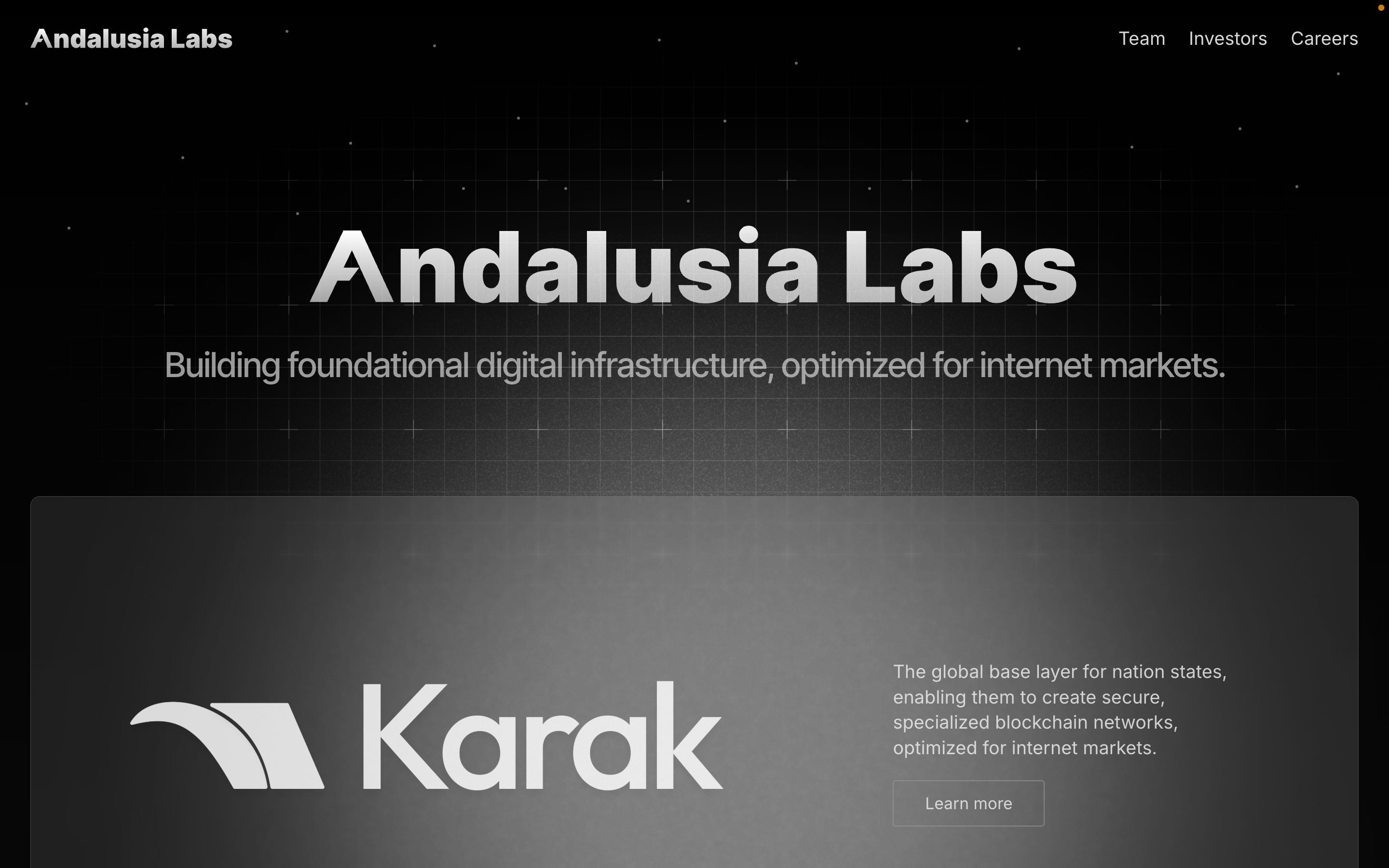 Andalusia Labs' website homepage