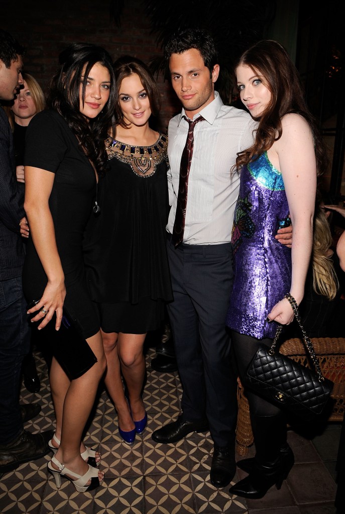 Leighton Meester, Michelle Trachtenberg, Jessica Szohr and Penn Badgley in May 2008