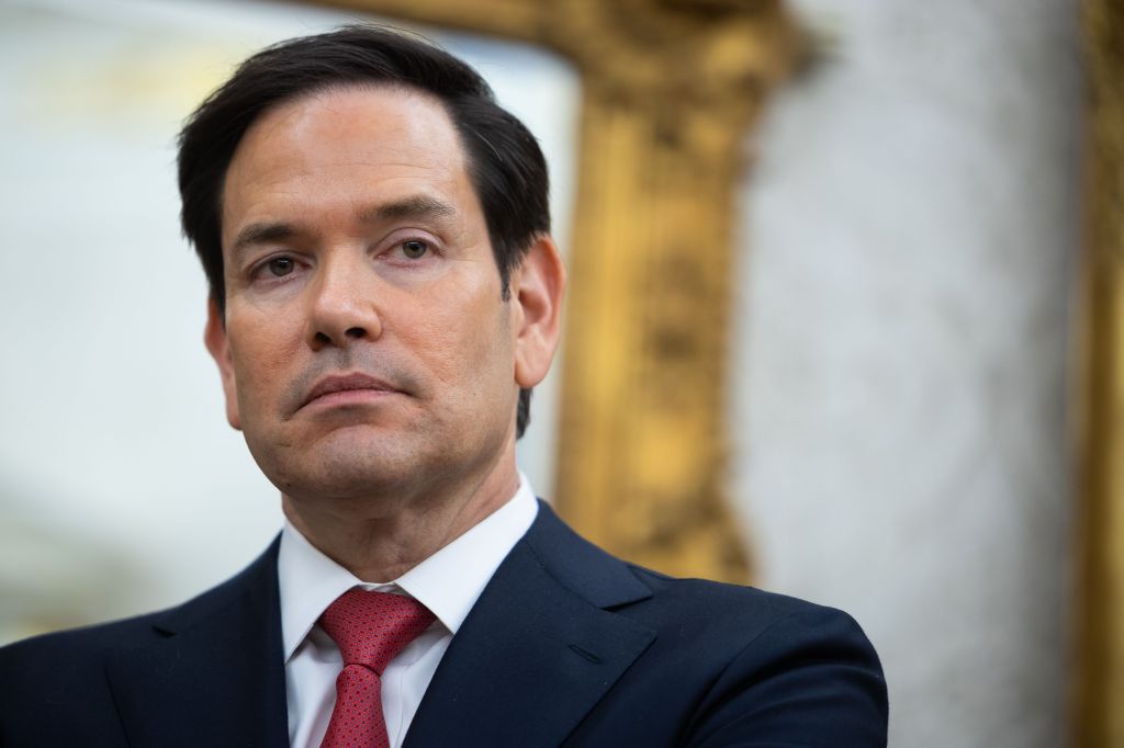 US Secretary of State Marco Rubio looks on during a swearing in ceremony for US Special Envoy to the Middle East Steve Wikoff in the Oval Office of the White House in Washington, DC, USA, 06 May 2025.