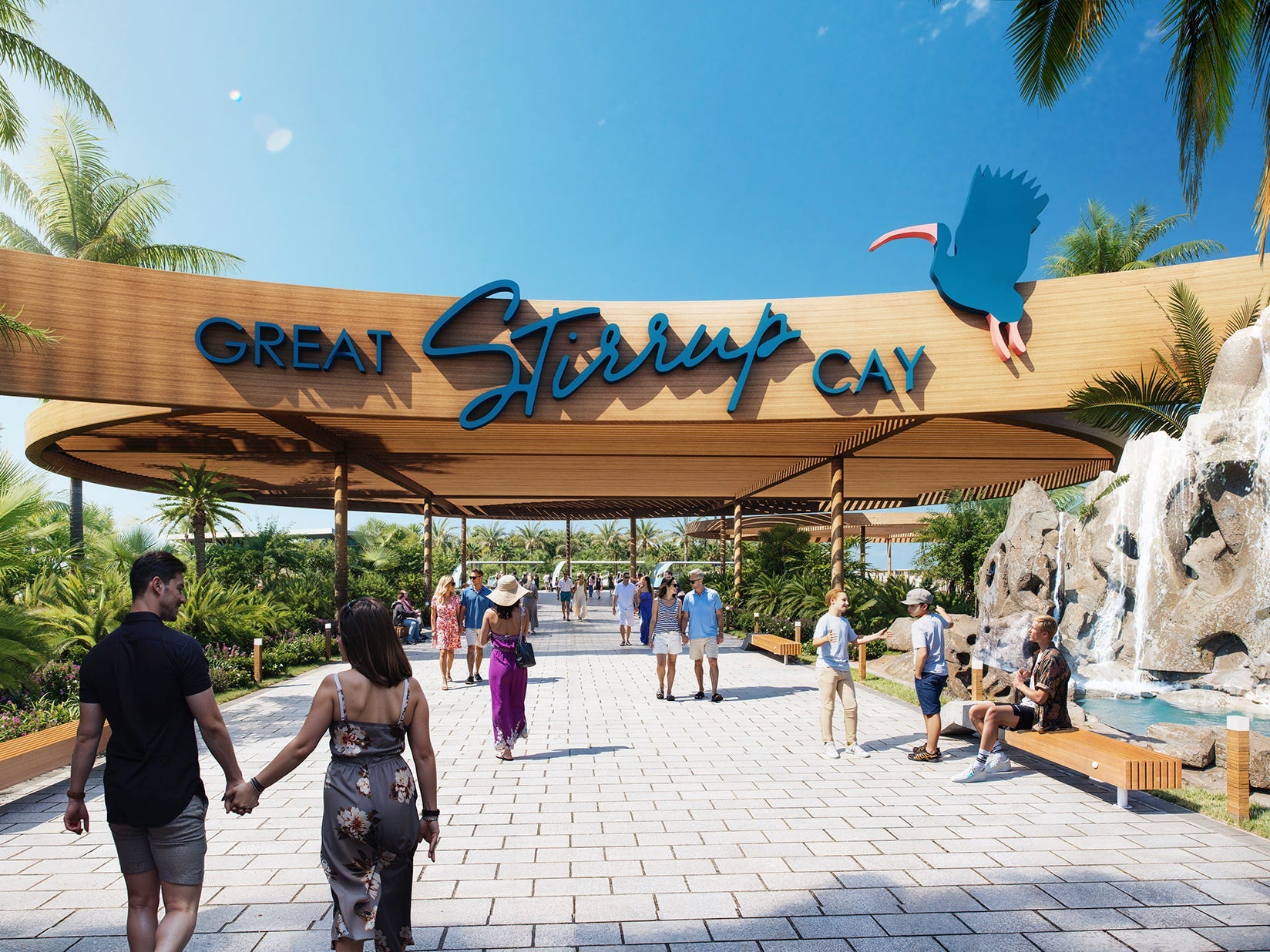 A rendering of the island's coming arrival area