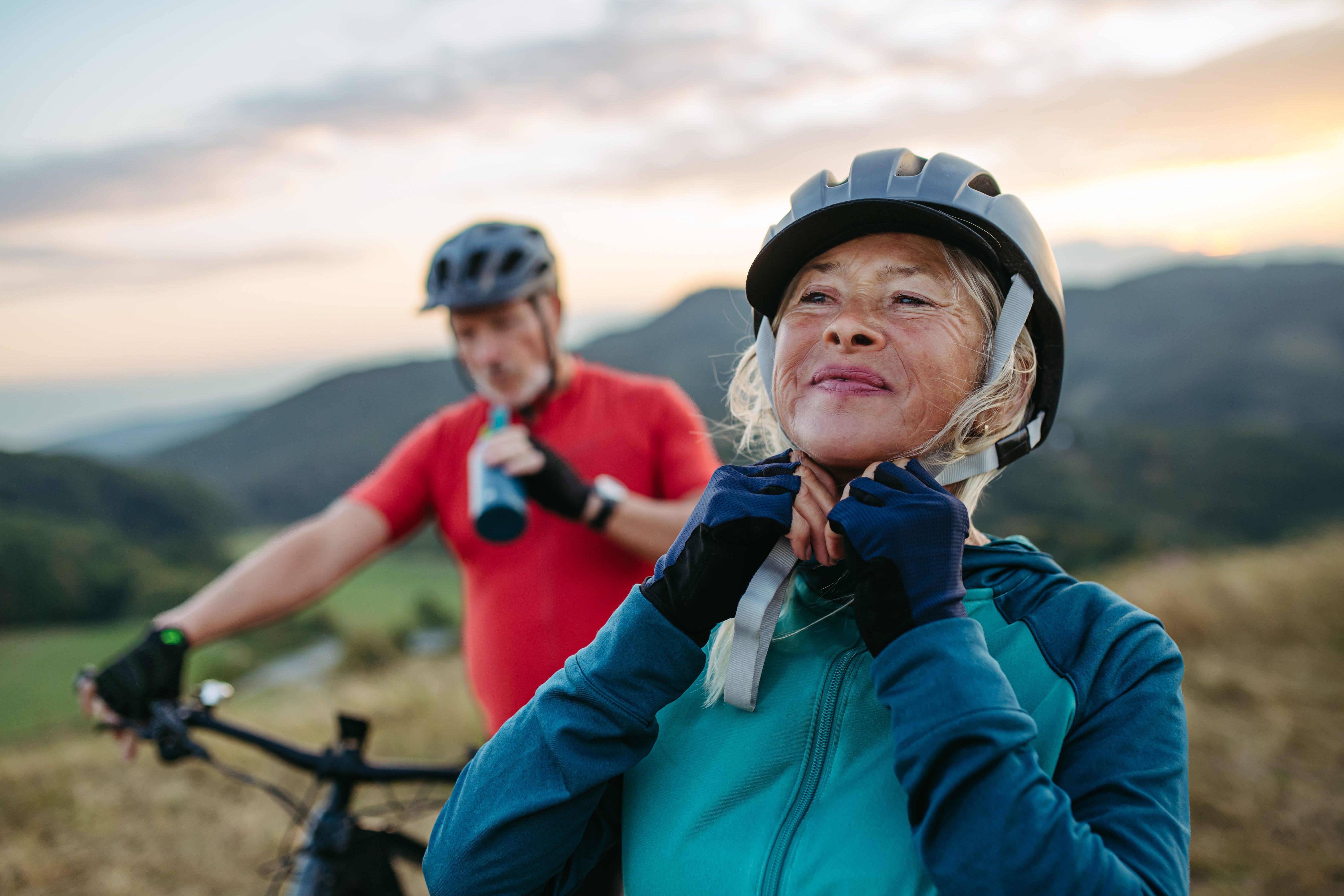 older adults out for a mountain bike ride