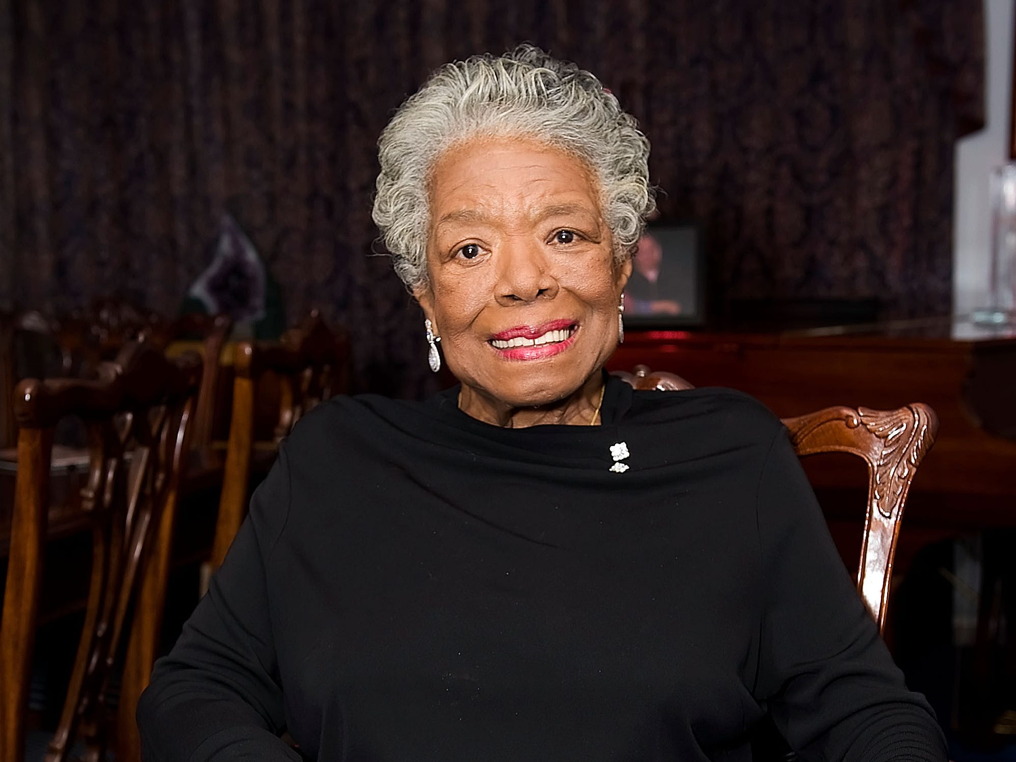 Dr. Maya Angelou poses at the the Special Recognition Event for Dr. Maya Angelou � The Michael Jackson Tribute Portrait at Dr. Angelou's home June 21, 2010