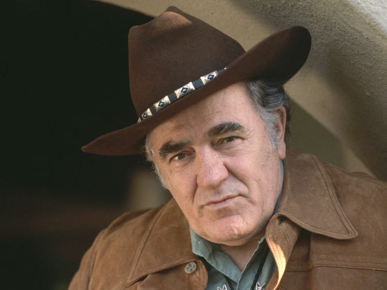 70's top-selling Western novelist Louis L'Amour at his home in California.