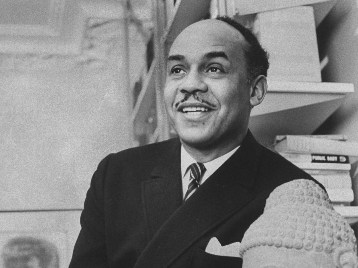 Author Ralph Ellison at home in NYC