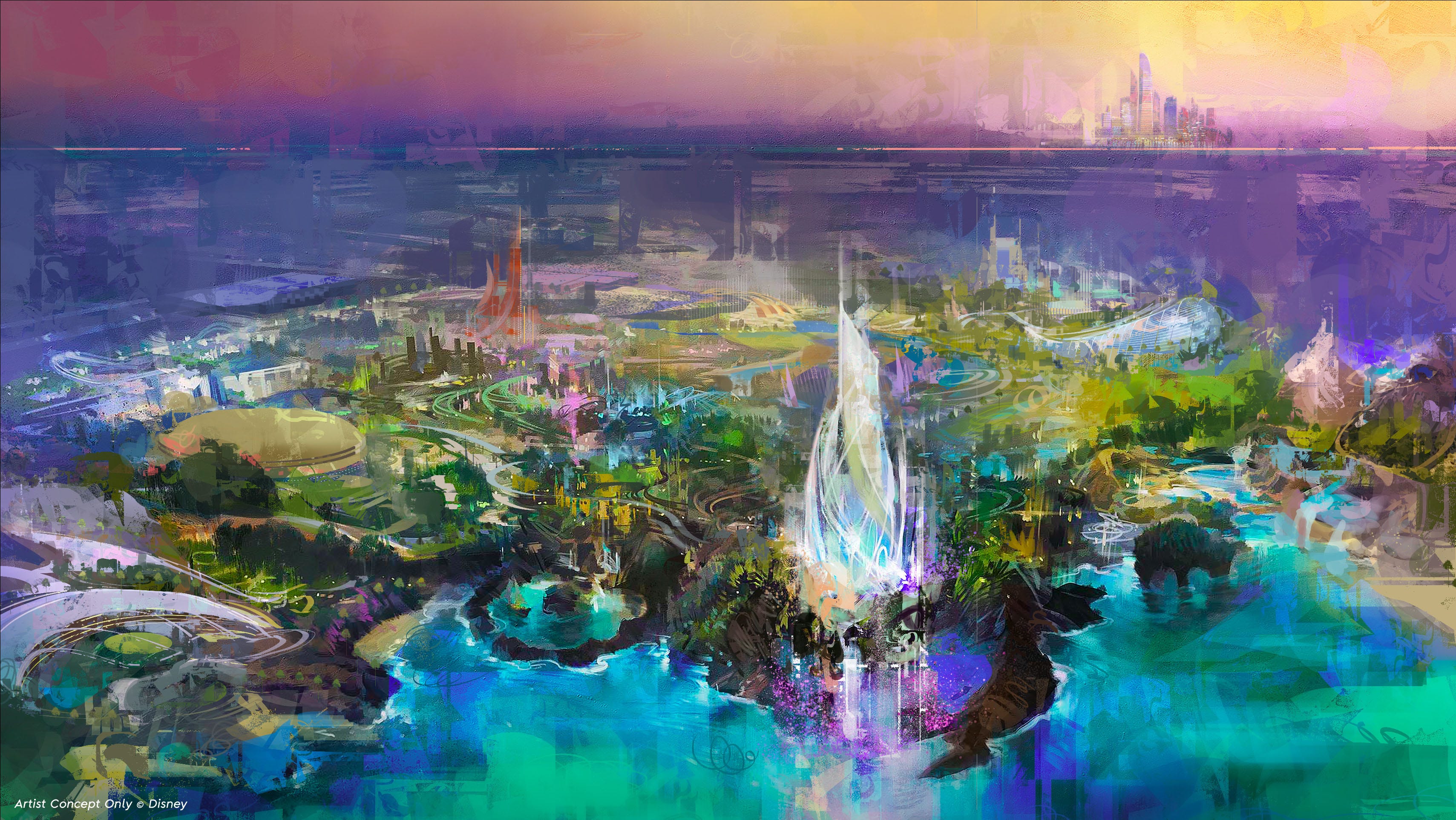 Rendering of Disneyland Abu Dhabi shared by Disney in May 2025.