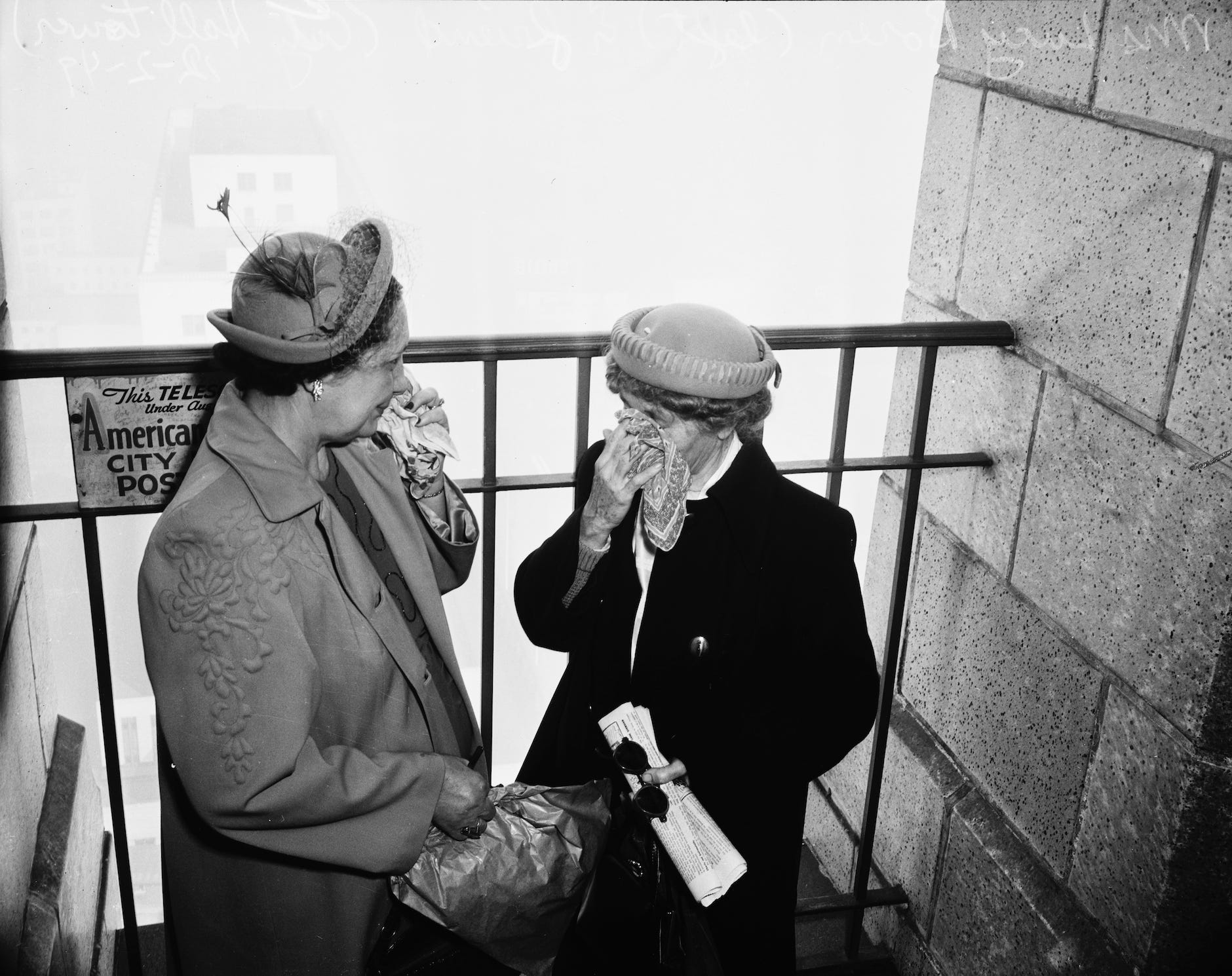 Looking west from City Hall in December 1949.